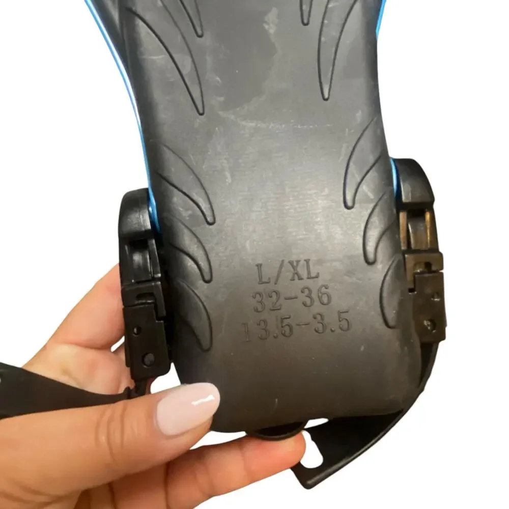 NWOT Kids Adjustable Scuba Diving Fins (L/XL 13.5 - 3.5) in Blue and Black